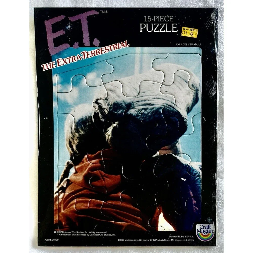 E.T. Vintage SEALED (3) 15-Piece Puzzles Craft Master 8 1/2 x 11